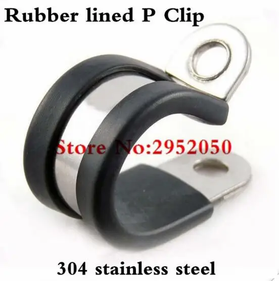 

Free shipping 50pcs/lot 304 Stainless Steel Rubber Lined P Clips Cable Mounting Hose Pipe Clamp Mikalor