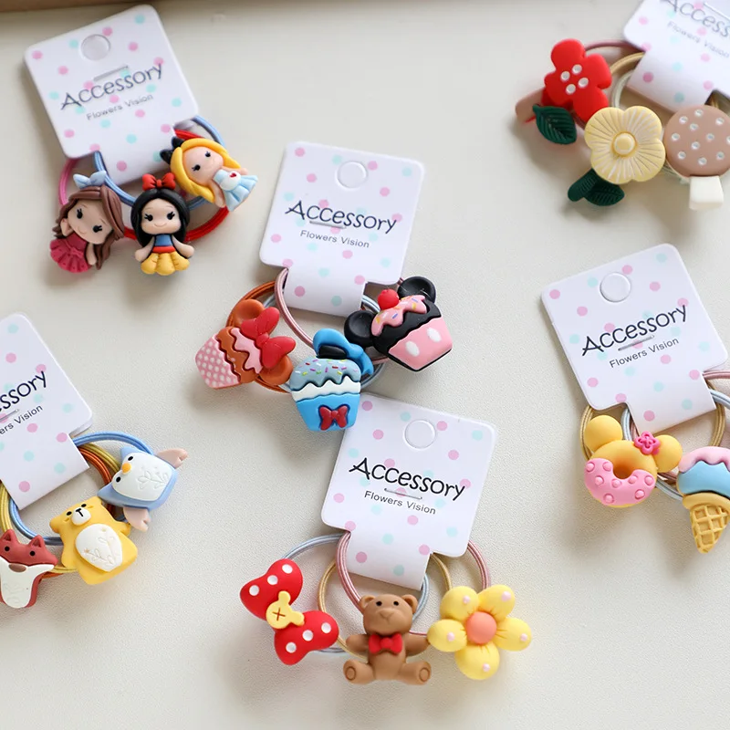 

Hot 3pcs Kids Elastic Hair Bands Cute Cartoon Clouds Rainbows Princess Headwear Children Tie Girls Accessories Baby Headdress