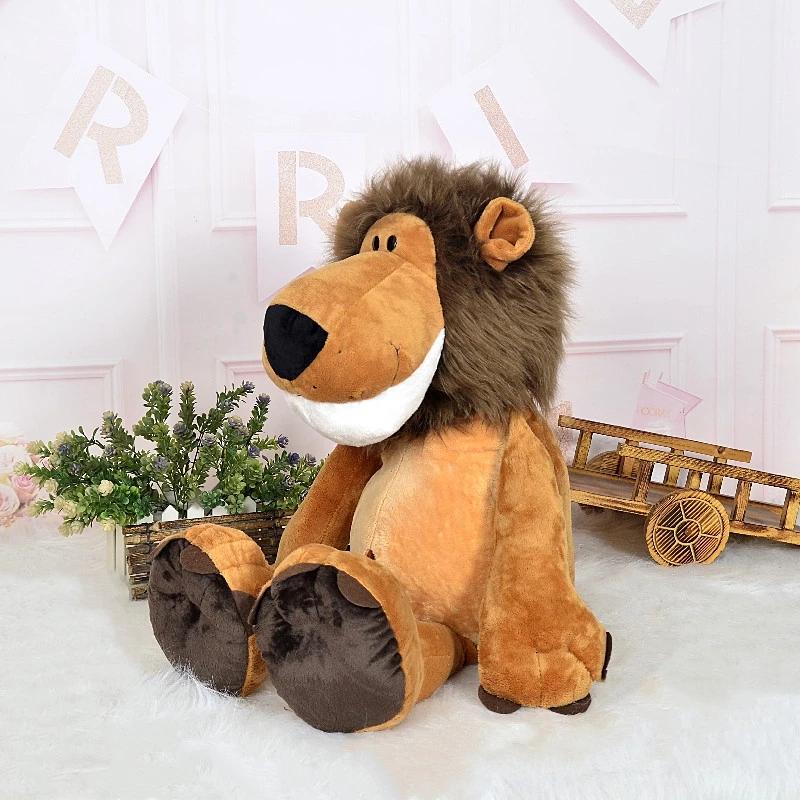 

25-50cm Lion Tiger Giraffe Monkey Stuffed Plush Doll Jungle Cartoon Series Stuffed Animals Toys Hot Selling Kids Boys Gifts