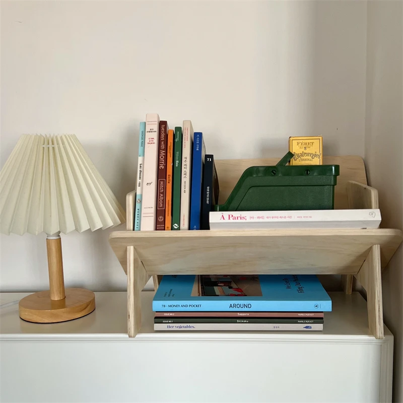 

CuteLife Nordic Wooden Stand Foldable Storage Shelf Kitchen Accessories Spice Shelf Home Decor Makeup Organizer Book Table Shelf