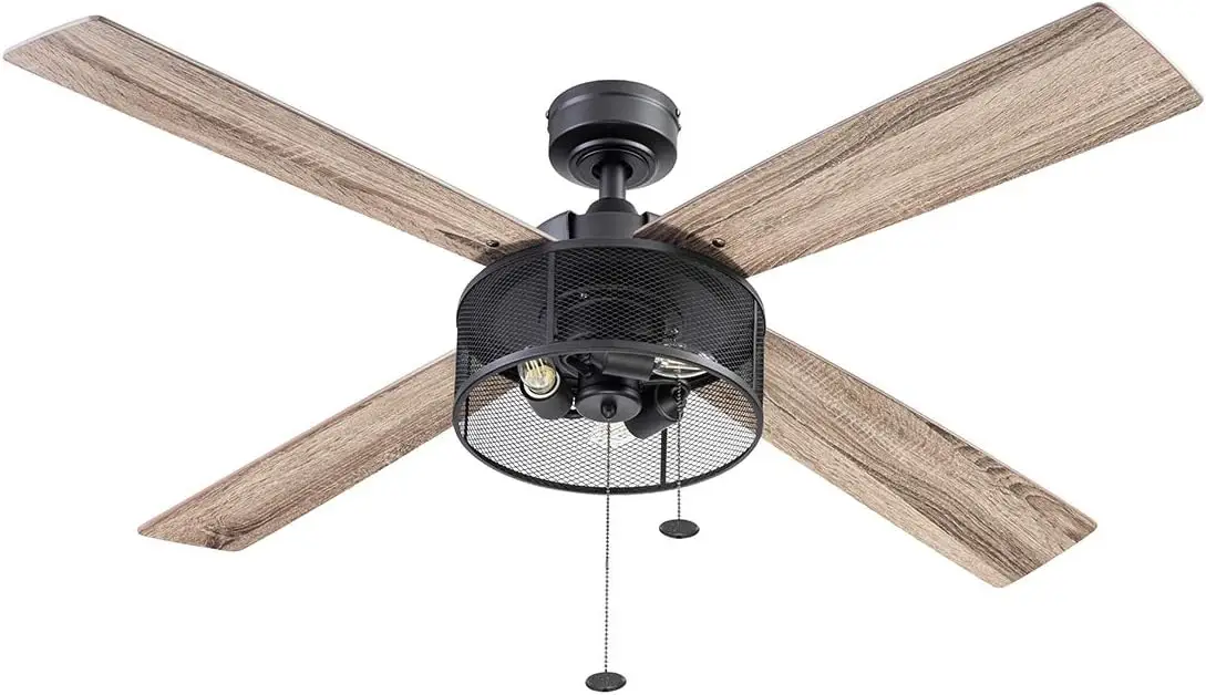 

Mandino Ceiling Fan - 52-in Dual Mount Indoor Fan with Pull Chains- LED Ceiling Fan with Light - Industrial Room Fan with Dual F