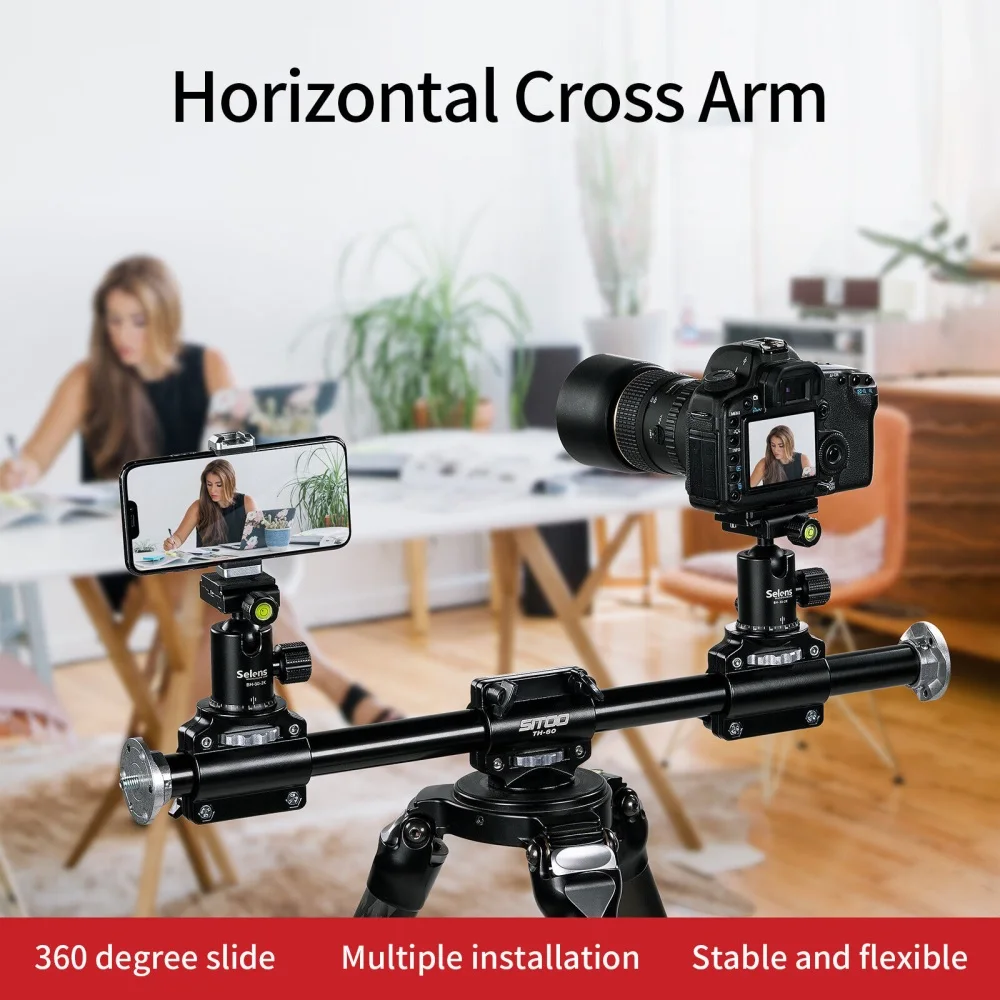 

Selens Multifunctional Horizontal Bracket Extension Boom Arm Aluminum Alloy Tripod Photo Studio Kits photography Accessory