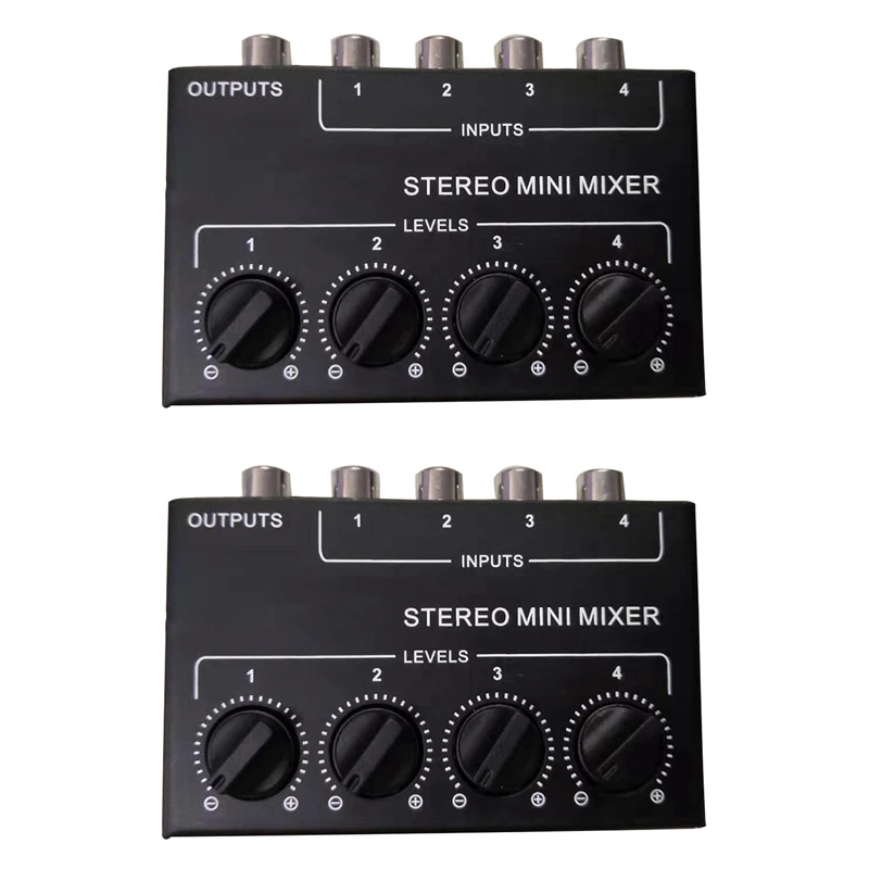 

2X Cx400 Mini Stereo Rca 4-канальный пассивный миксер, маленький миксер, стереодиспенсер для прямой трансляции и студии