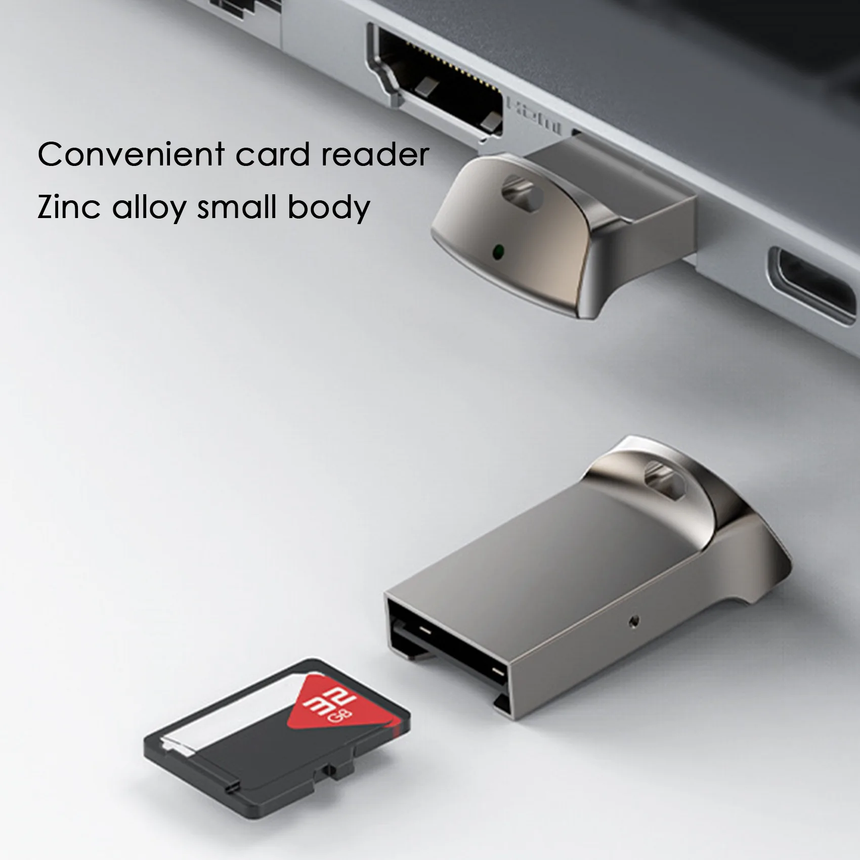 Mini TF Card Reader USB Computer Card Reader TF Card Memory Reader Adapter with LED Indicator for Computer Car Audio