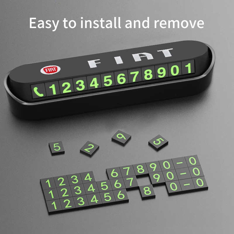

Car Styling Temporary Parking Card Phone Number Car Plate Accessories Sticker For Fiat 500X 500L 500S 124 Bravo Freemont Panda