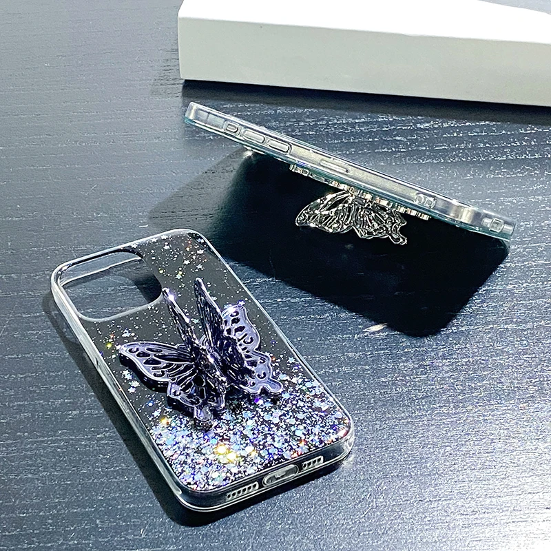Милый Блестящий силиконовый чехол с бабочками для Xiaomi Redmi Note 13 12 11 10 9 Pro Mi 14 T