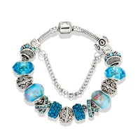 fashion creative charm bracelet blue glass crystal glass beads beaded bracelet jewelry women gifts fashion jewelry