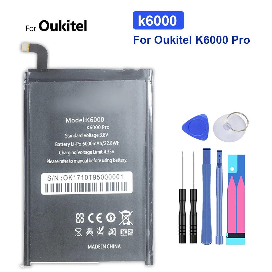 

6000mAh Replacement Battery For Oukitel K6000 Pro +Tracking Number