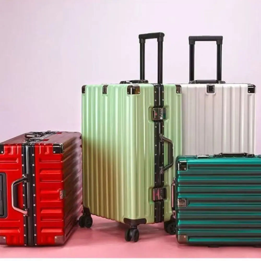 Luggage Fixed belt aluminum frame USB charging trolley suitcase 20/24/26/28 inch students password travel luggage