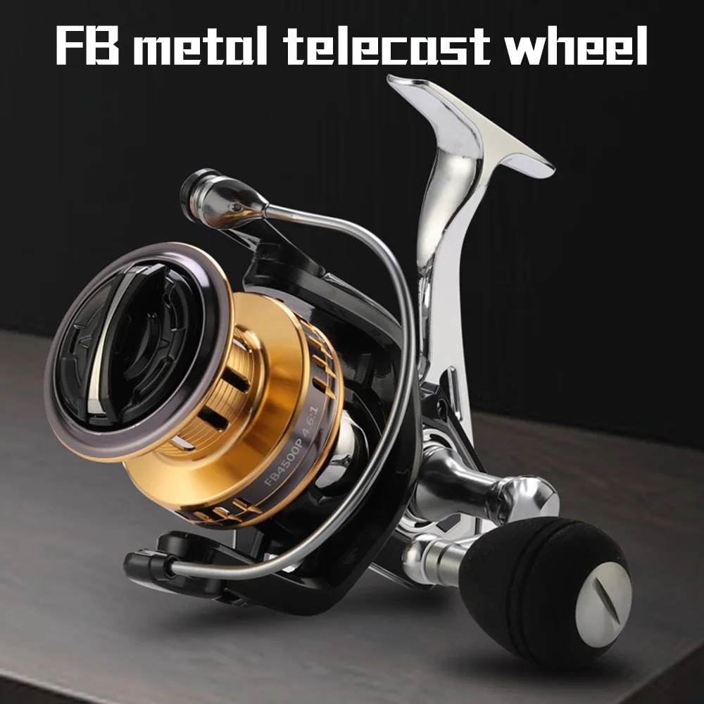 

Full Metal Spin Fishing Reels FB 2500-7500 Series 5+1 BB 4.6:1 Light Weight Ultra Smooth Powerful Fishing Reel Fishing Accessory