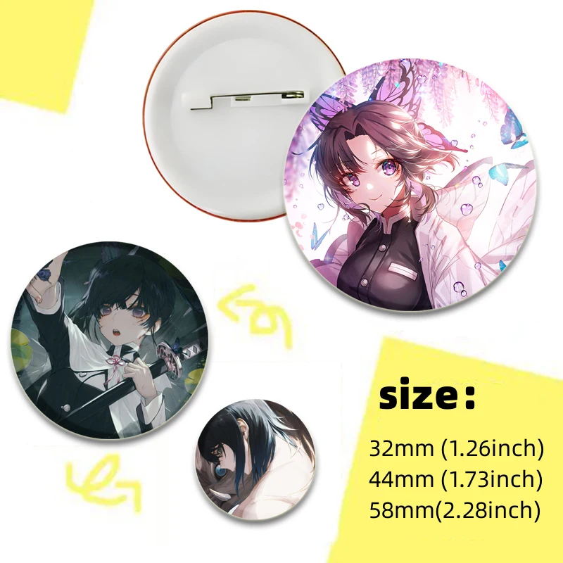 Kochou Shinobu Tsuyuri Kanao Kamado Tanjirou Nezuko брошь демон булавка Agatsuma Zenitsu Kanroji Mitsuri