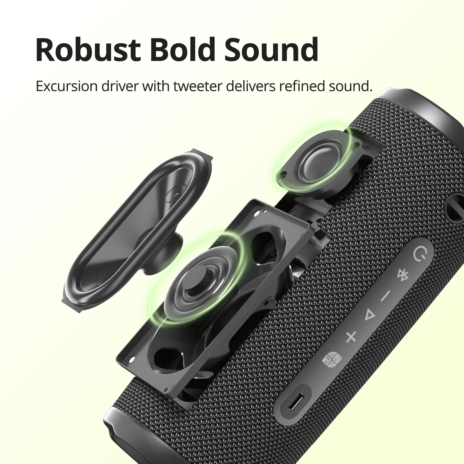 Фото колонка bluetooth Tronsmart C3 Plus с басами, двумя режимами звука, водонепроницаемостью IPX7, TWS, временем воспроизведения 18 часов, портативный для кемпинга, путешествий №4