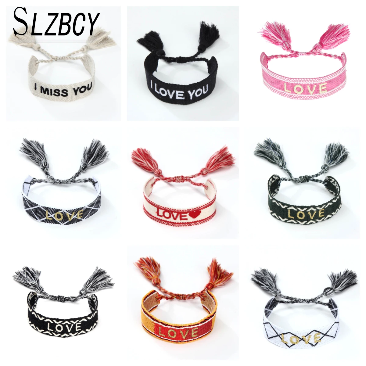 

Fashion Jewelry Handmade Adjustable Tassel Bracelet For Women Men I Love You Couple Bracelets & Bangles Woven Braided Wristband