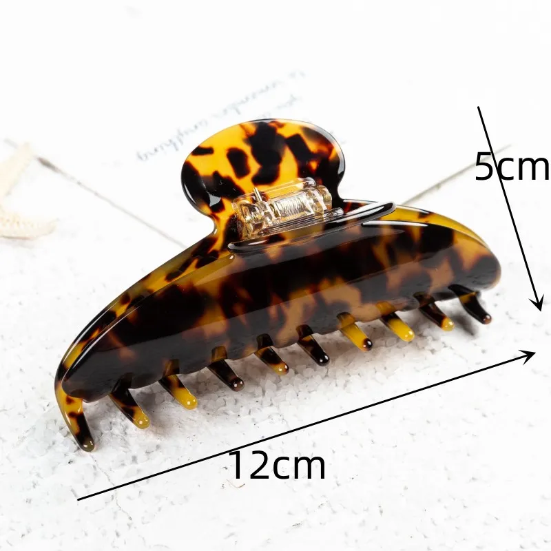 Заколка для волос леопардовая Женская длинный зажим из ацетата 12 размеров