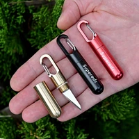 new edc brass tiny portable cutting tool mini tools capsule knife key ring pendant
