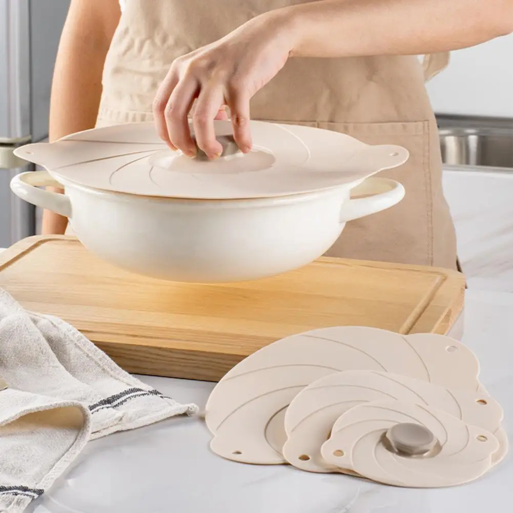 

Fresh-keeping Lid Wrapping Spill Stopper Lid Heat Resistant Anti Spill Cover 11/15/21/23/28cm Sealing Lid Kitchen Accessory