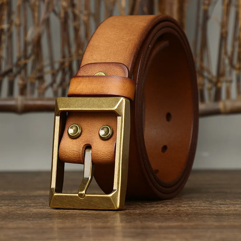 

Мужской ремень из воловьей кожи, в стиле ретро