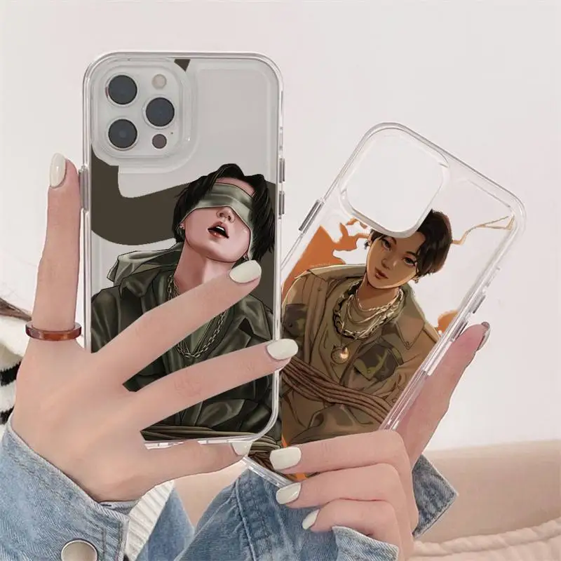 

Agust D suga kpop cartoon Phone Case Transparent soft For iphone 12 11 13 7 8 6 s plus x xs xr pro max mini