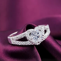 heart womens ring wedding bride female zircon aesthetic rings 925 stamp luxury designer vintage jewelry free shipping