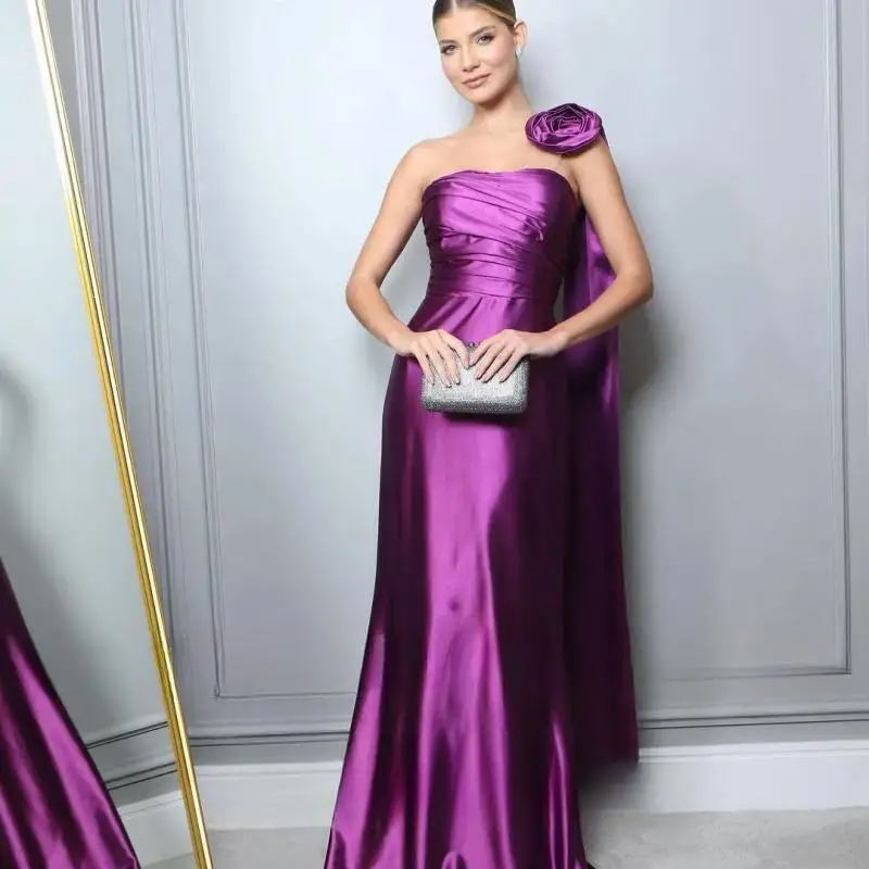 

Purple Mermaid Mother Of The Bride Dresses One Shoulder Prom Gowns Wedding Party Dress vestidos de noche 2023