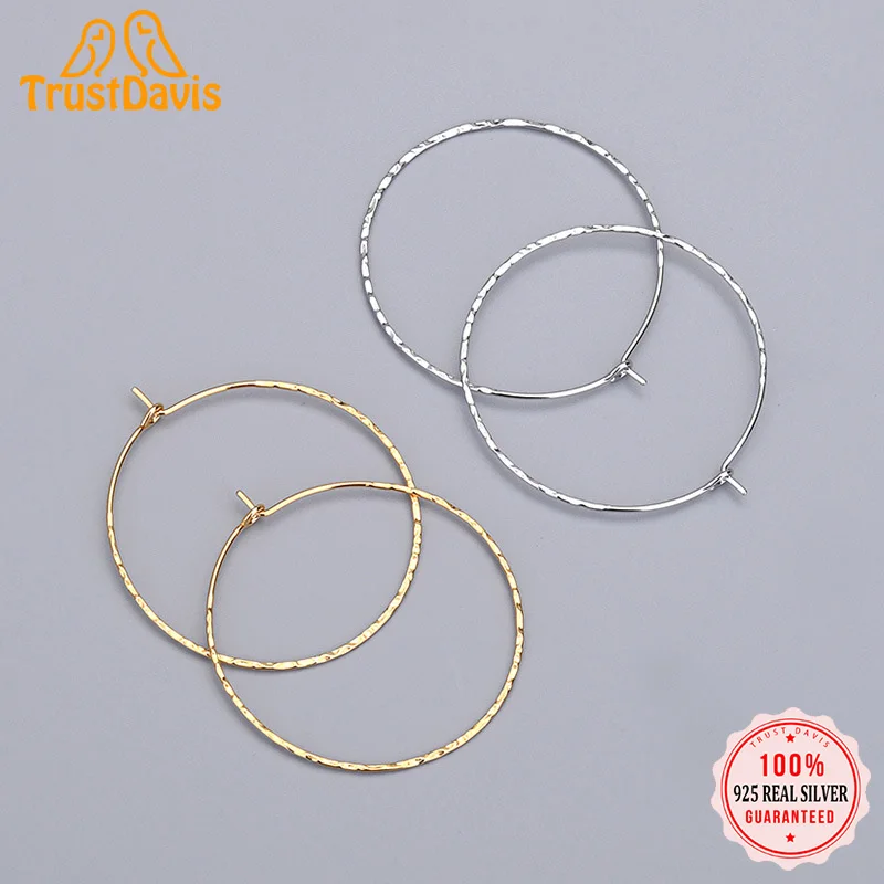 

TrustDavis Real 925 пробы серебряная серьга-крючок ручной работы DIY аксессуары Fine Jewelry HY614