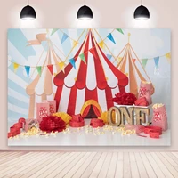 circus theme photography backdrops carnival big top tent baby shower kids 1st birthday party photo background cake table banner