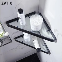 aluminium toilet shelf black finish cute wall mounted with suction basket bathroom accessories storage rack floating shelves new