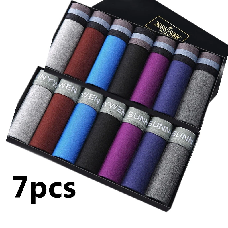 Боксеры мужские 7 шт./компл. нижнее белье дышащие Мультяшные трусы шорты