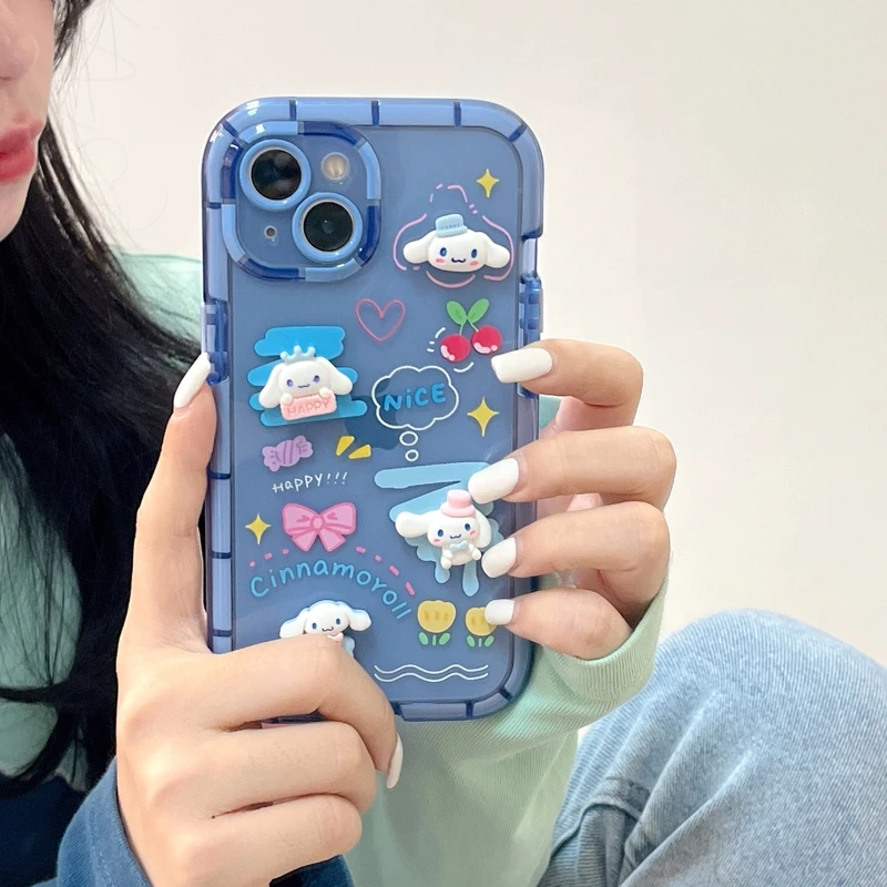 

3D Kawaii Cute Japanese Cartoon Animal Dog Phone Case For iPhone 13 12 11 Pro Xs Max Xr X 7 8 Puls Luminous Soft Silicone Cover