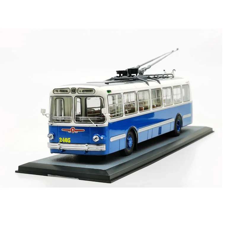 

New 1/43 Classic For ZIU 5 Trolleybus Soviet Union Russia Bus Diecast Model Car Model Bus Gifts Collection Blue/Green Metal