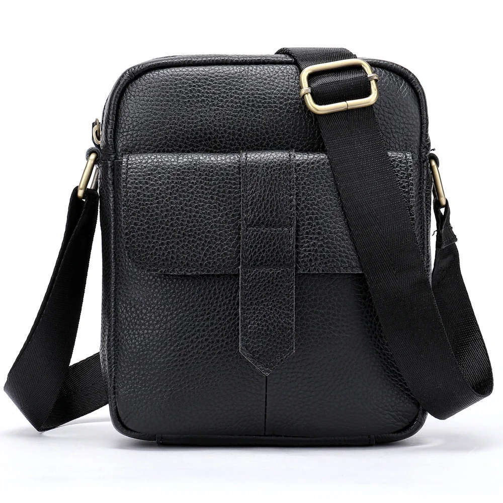 

Сумка кросс-боди мужская из натуральной кожи, модный саквояж на плечо, сумочка-мессенджер для телефона