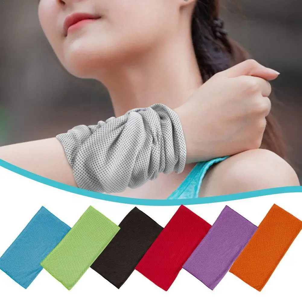 

Wrist Brace Support Breathable Ice Cooling Sweat Band Tennis Wristband Wrap Sport Sweatband For Gym Yoga Volleyball F9z5