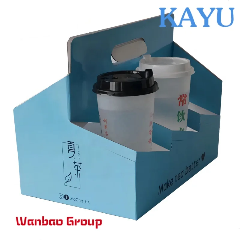 custom takeaway coffee holder 4 cups cardboard cup holder