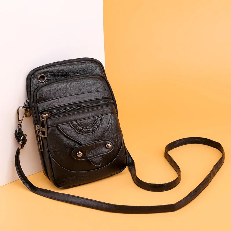 

Bag women's messenger new small mobile phone bag lady leather fashion retro small shoulder bag