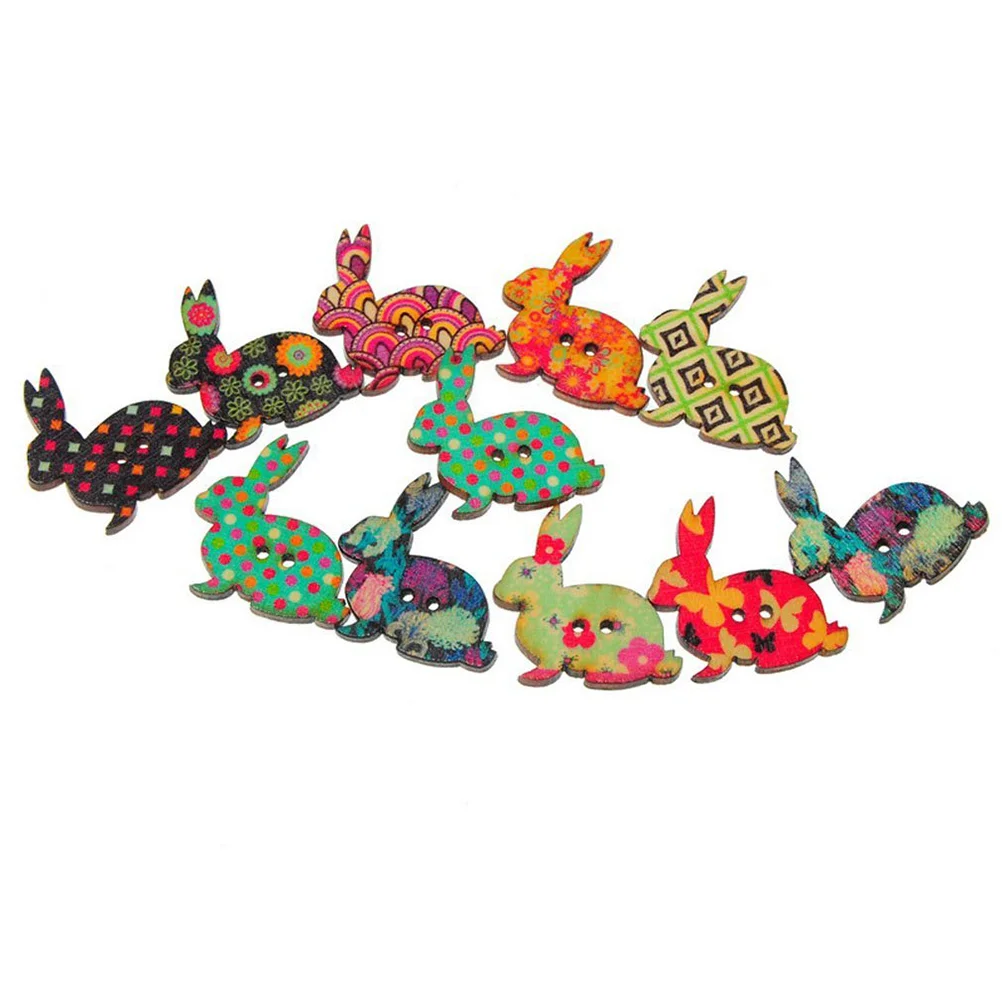 

50pcs Bunny Buttons Rabbit Buttons Decorative Sewing Buttons for DIY Crafts Scrapbooking