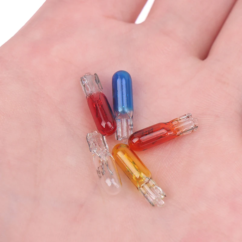 

10Pcs W2W T5 12v 1.2w Car Halogen Lamp Instrument Lights Dashboard Bulb Blue/red/amber/yellow Auto Interior Light Car Styling