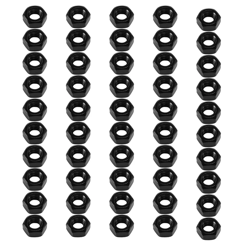 

M6 Carbon Steel Grade 8 Hexagon Hex Nut Black 50Pcs