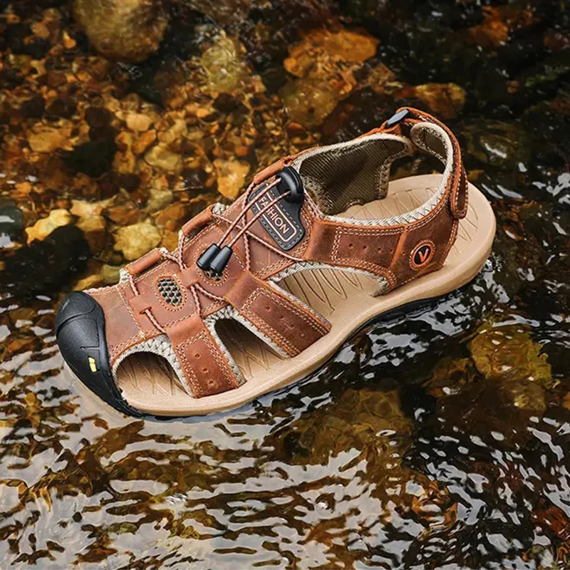 Summer Mens sandals Anti-skiding Outdoor Trekking Sandals Platform Bottom Sports Shoes Big Size 38-48