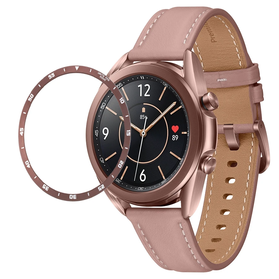 Металлическое кольцо для стилизации рамки корпуса Samsung Galaxy Watch 3 41 мм/45 мм с защитными аксессуарами.