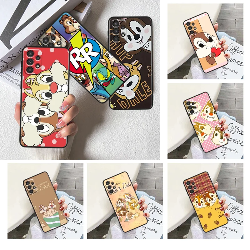 

Cute Chip 'n' Dale For Samsung A91 A81 A73 A72 A71 A54 A53 A52S A51 A42 A41 A34 A33 A21 A31 A23 lite Black Cover