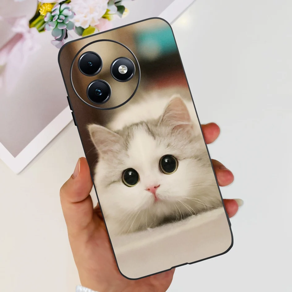 For Cover Itel S24 Phone Case Cute Cat Dinosaur Cartoon Soft Black Silicone Protective 2024 S667LN S 24 Cases