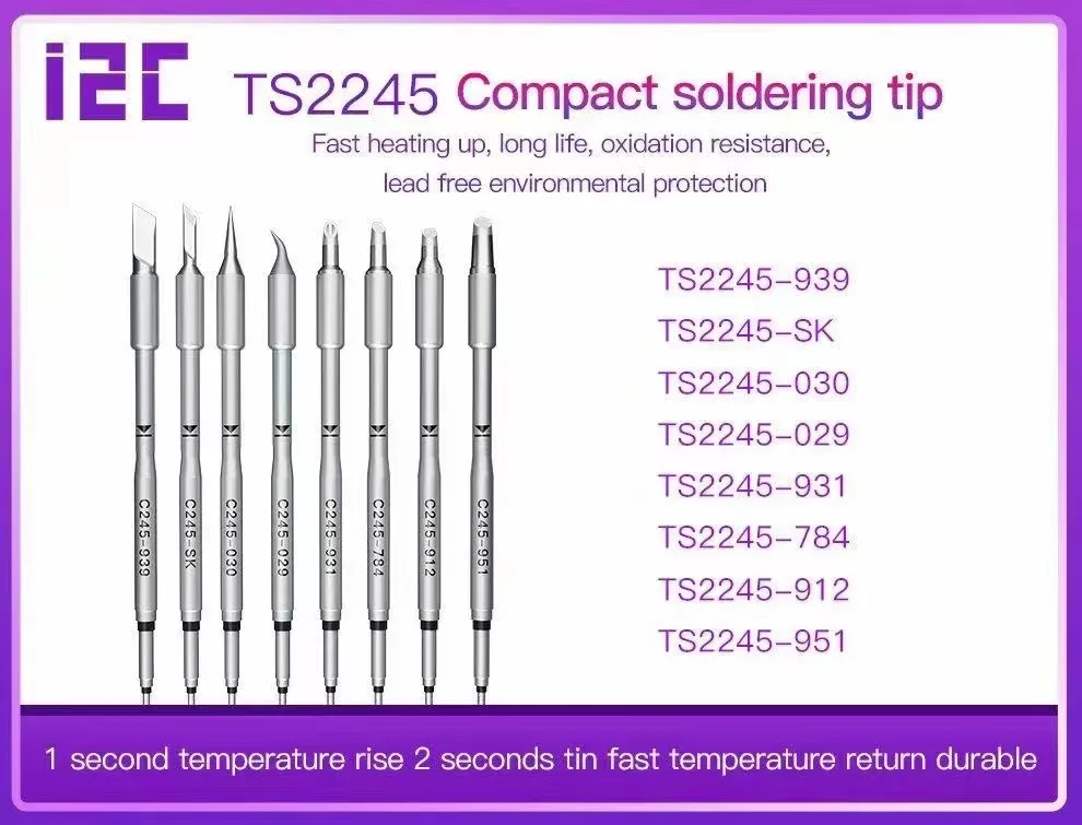 

I2C Soldering Iron Tips of C245 C210 C115 Series Support for JBC/I2C/Jabe/XSoldering/SUGON T26 Soldering Station Welding Tip