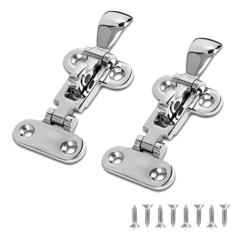 

Marine Grade Boat Door Hatch Anti-Rattle Latches, Boat Hinges, Hold Down Clamp Latches, Solid Construction, Lockable(2 PCS)