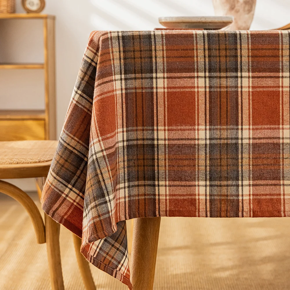 

Клетчатая скатерть из полиэстера/хлопка, современная