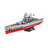 1731 pcs battleship building blocks ww2 warship cruiser frigate weapon model classic bricks toy children gifts
