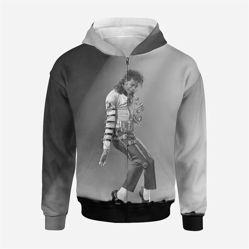 Толстовка с капюшоном Майкла Джексона для мужчин и женщин Худи оверсайз принтом