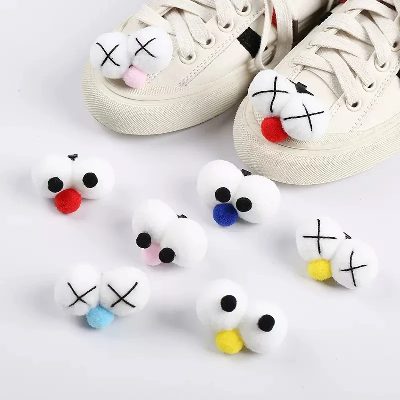 Cartoon Shoe Buckle Big Eyes xx Eyes Shoelace Decorative Buckle No Detachable Buckle Shoes Floral Candy Color Sneakers Matching