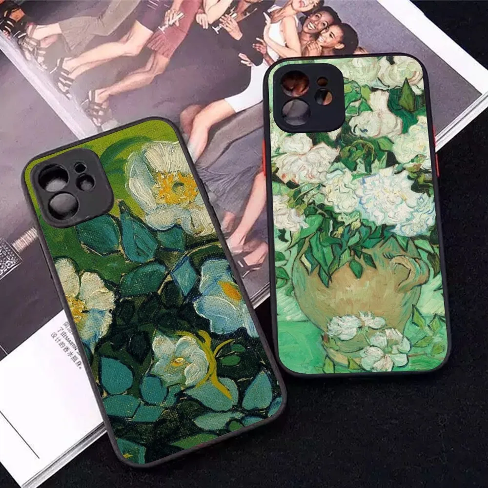 

Van Gogh oil Art Painting Phone Case For iPhone 14 X XR XS 7 8 Plus 11 12 13 pro MAX 13mini Matte Shockproof Case