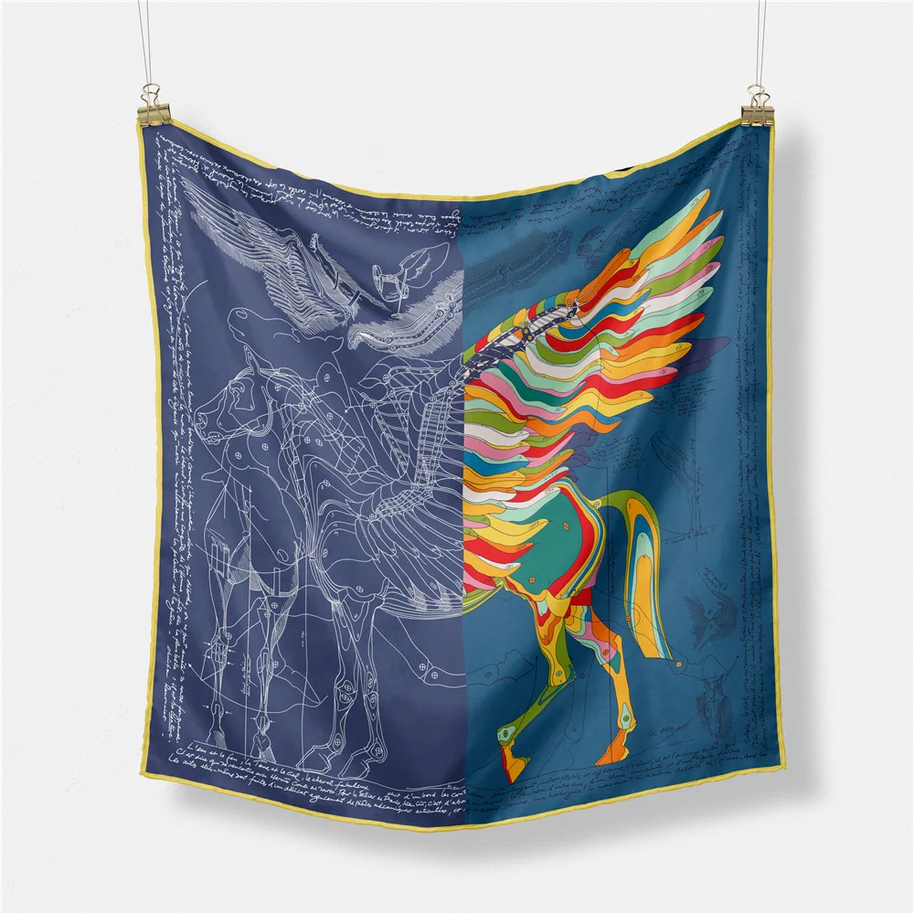 

Twill Silk Scarf Women Headband Fashion Square Shawl Foulard Printed Small Neckerchief Hair Bag Bandana Female Head Scarves