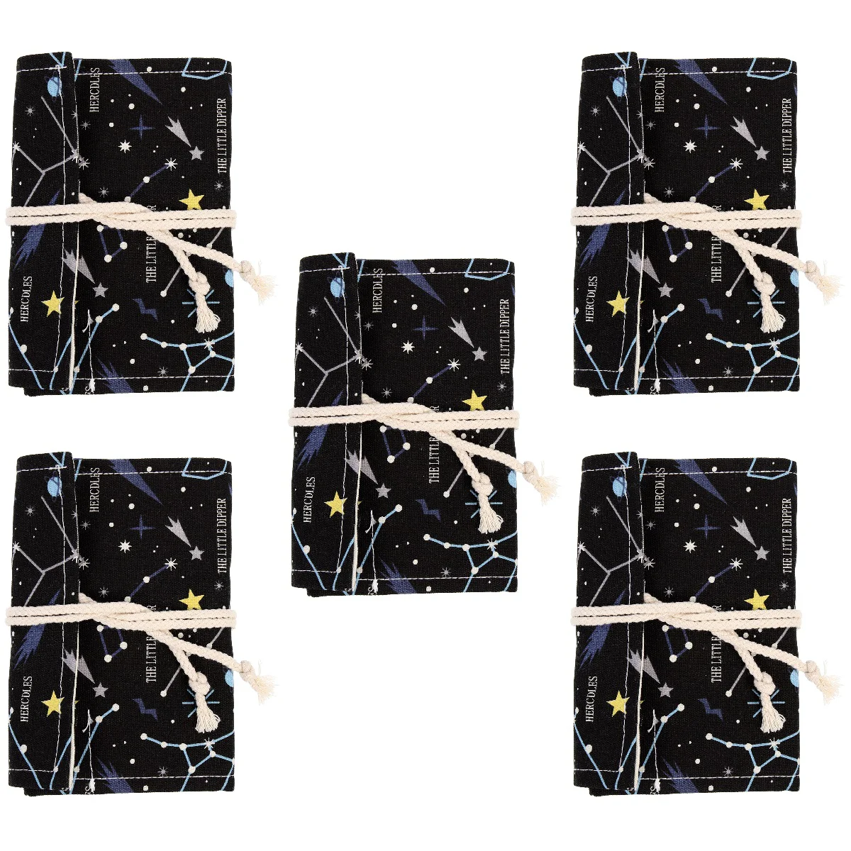 

5pcs Large Capacity Pen Bag Colored Pencil Organizer Sketch Pens Canvas Roll